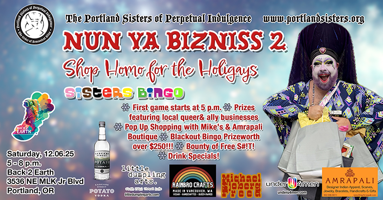 Nun Ya Bizniss 2: Shop Homo for the Holigays Sister Bingo
